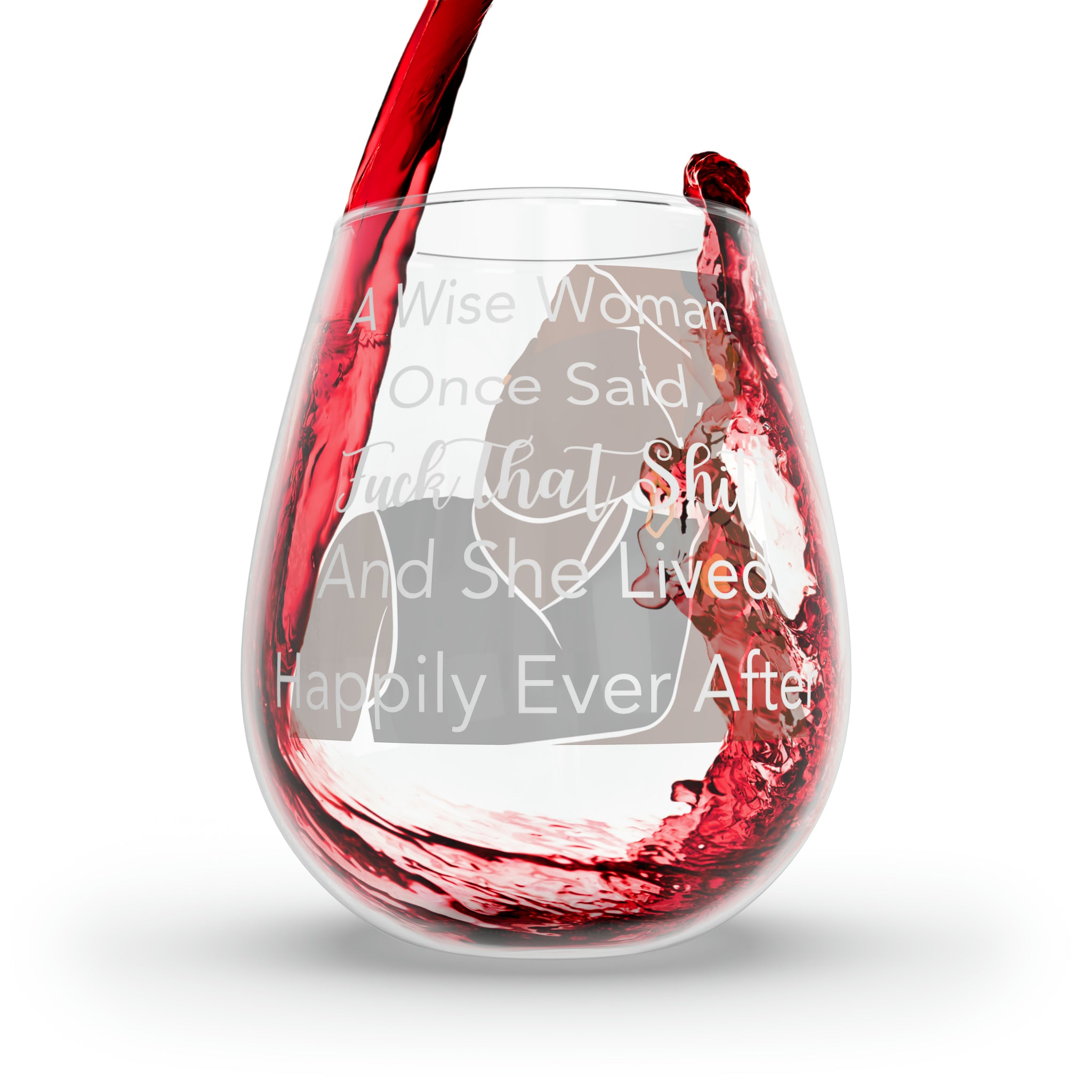 A Wise Woman - Stemless Wine Glass, 11.75oz