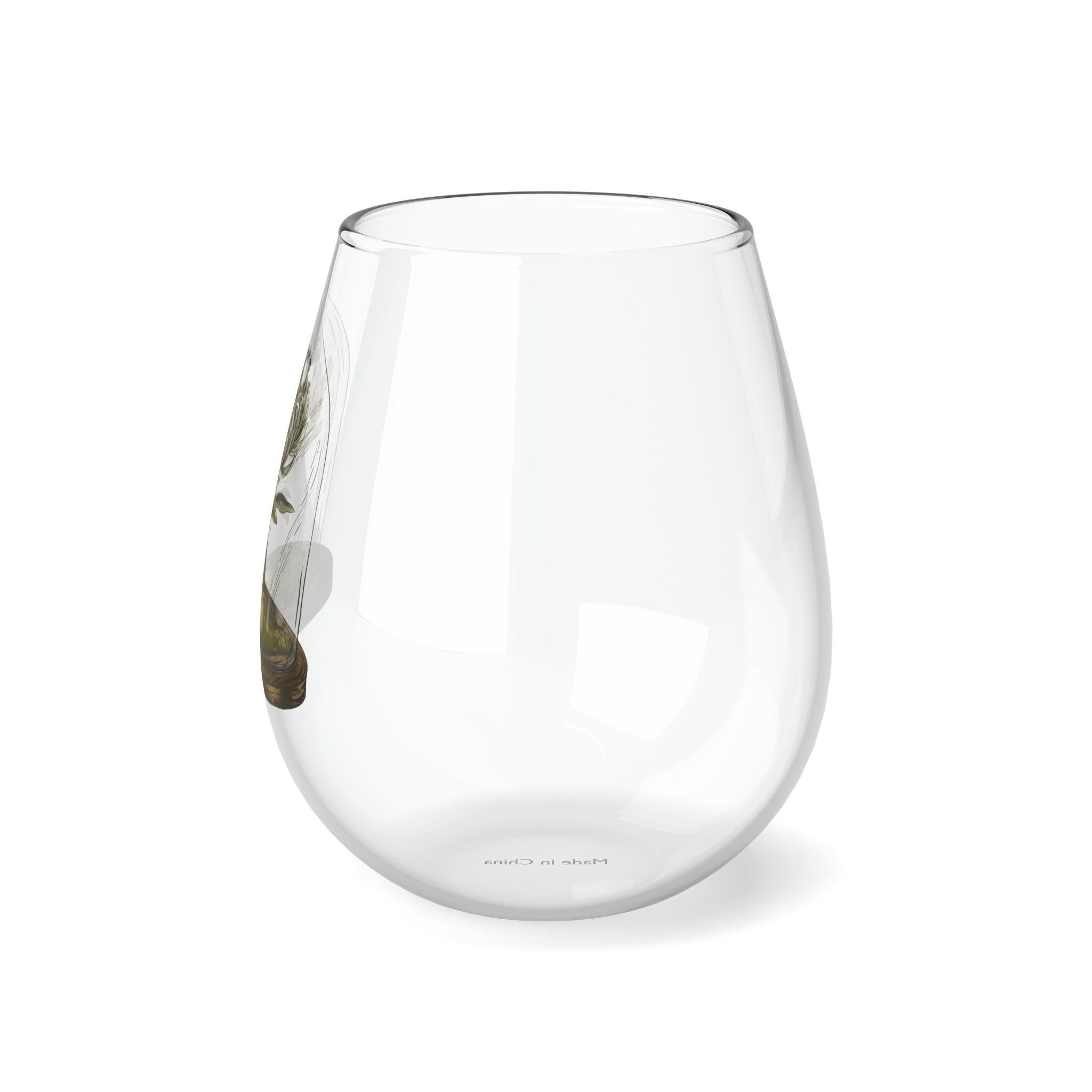 November Birth Flower - Stemless Wine Glass, 11.75oz