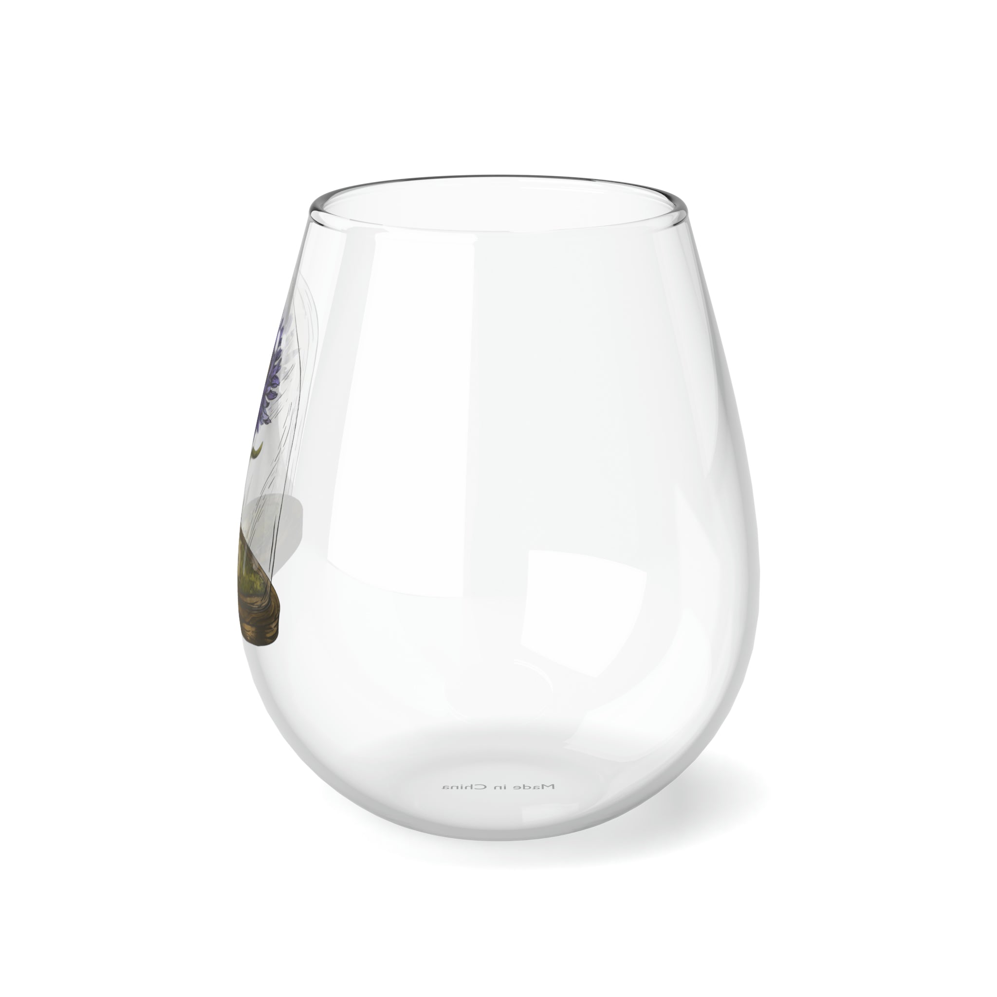 Stemless Wine Glass, 11.75oz - September Birth Flower