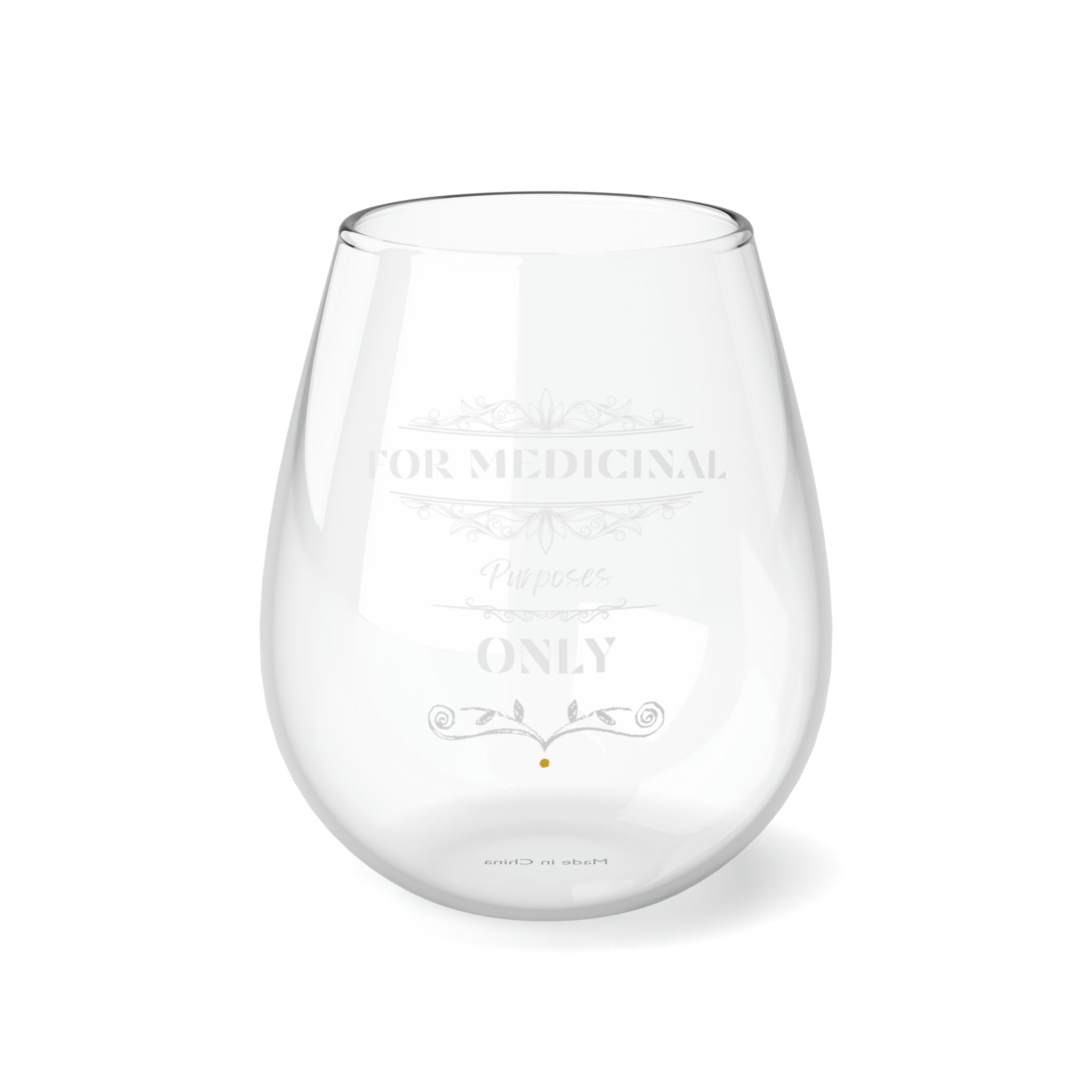 Medicinal Purposes - Stemless Wine Glass, 11.75oz