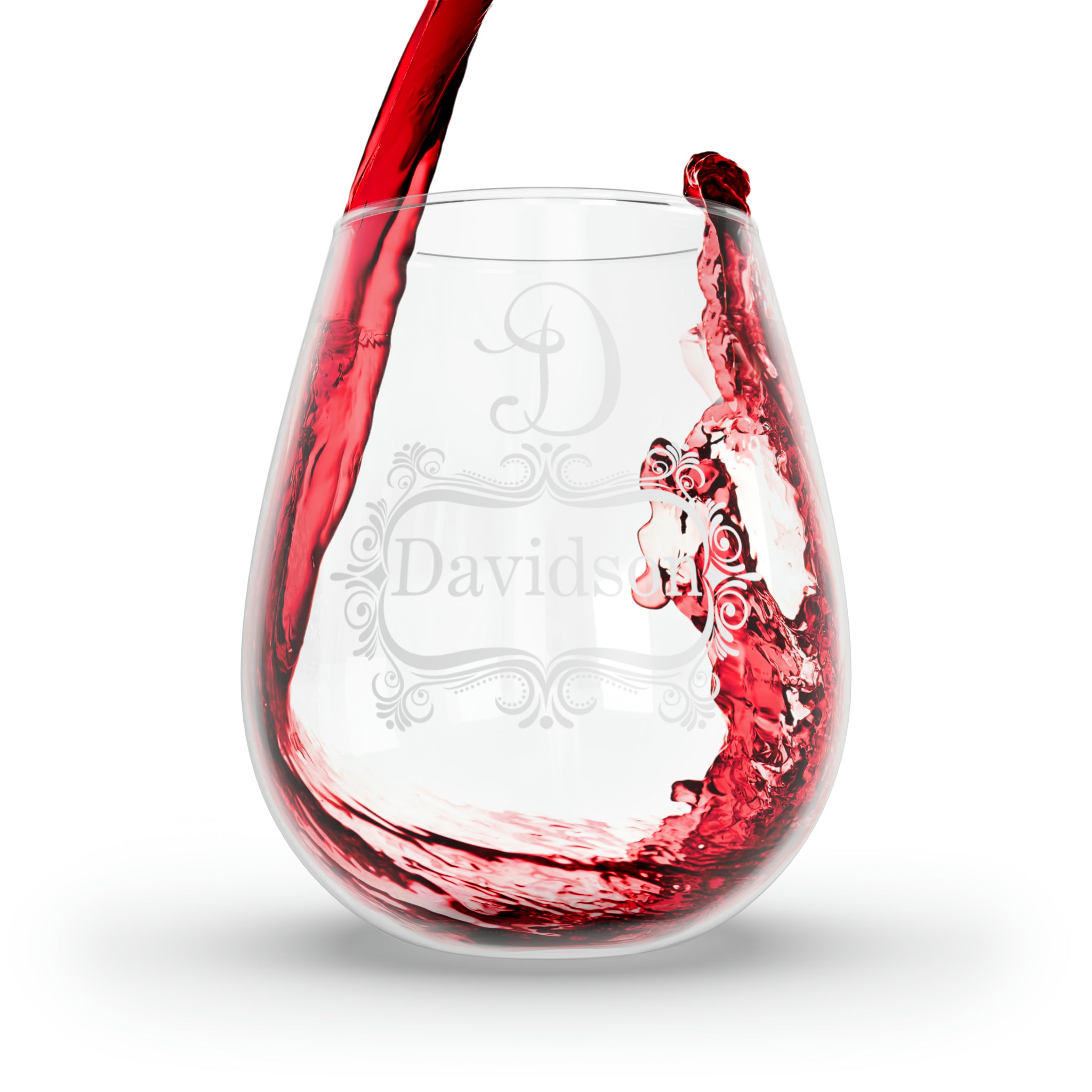 Name Plaque, Personalized - Stemless Wine Glass, 11.75oz