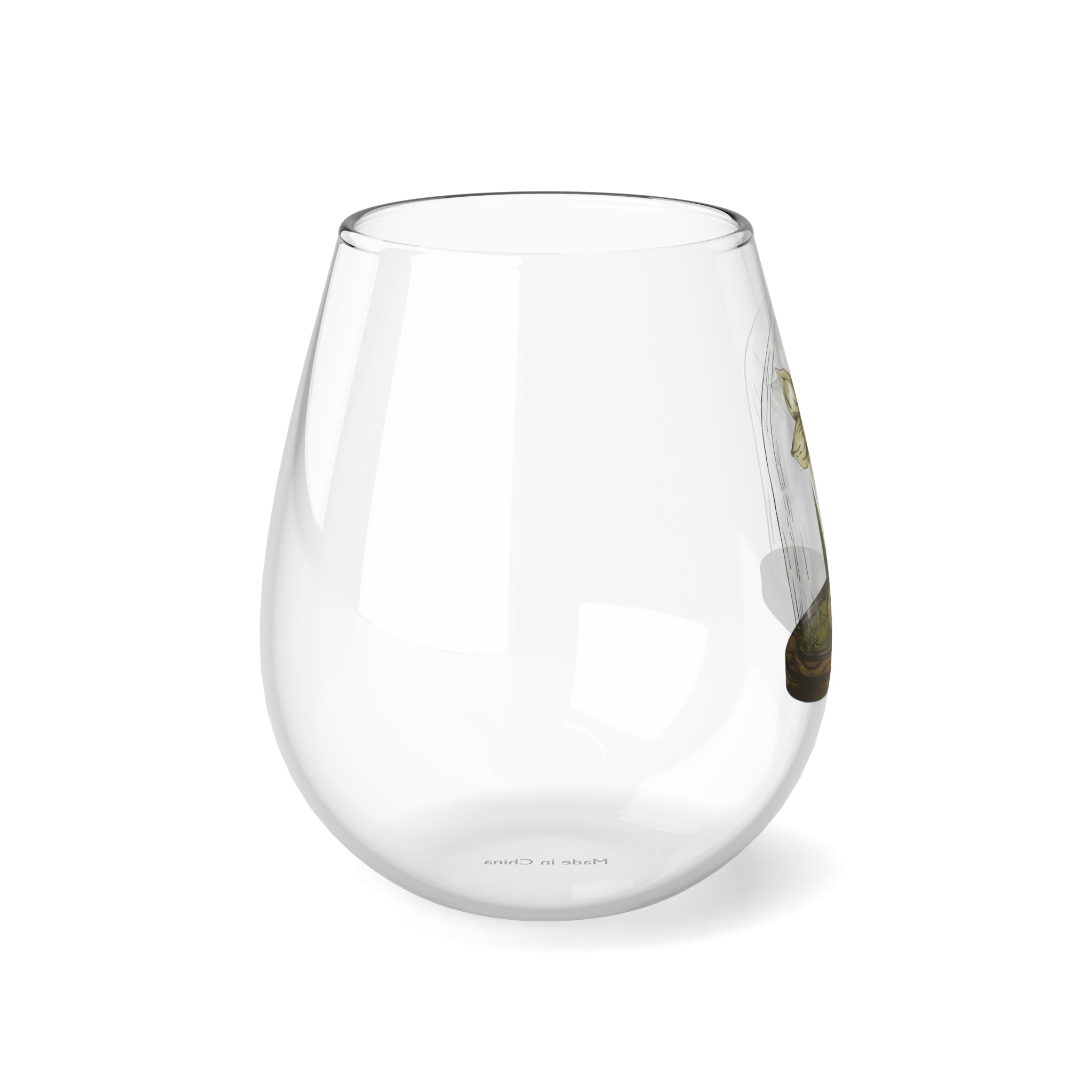 December Birth Flower - Stemless Wine Glass, 11.75oz