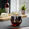 Stemless Wine Glass, 11.75oz - Monogram E