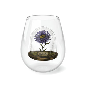 September Birth Flower - Stemless Wine Glass, 11.75oz
