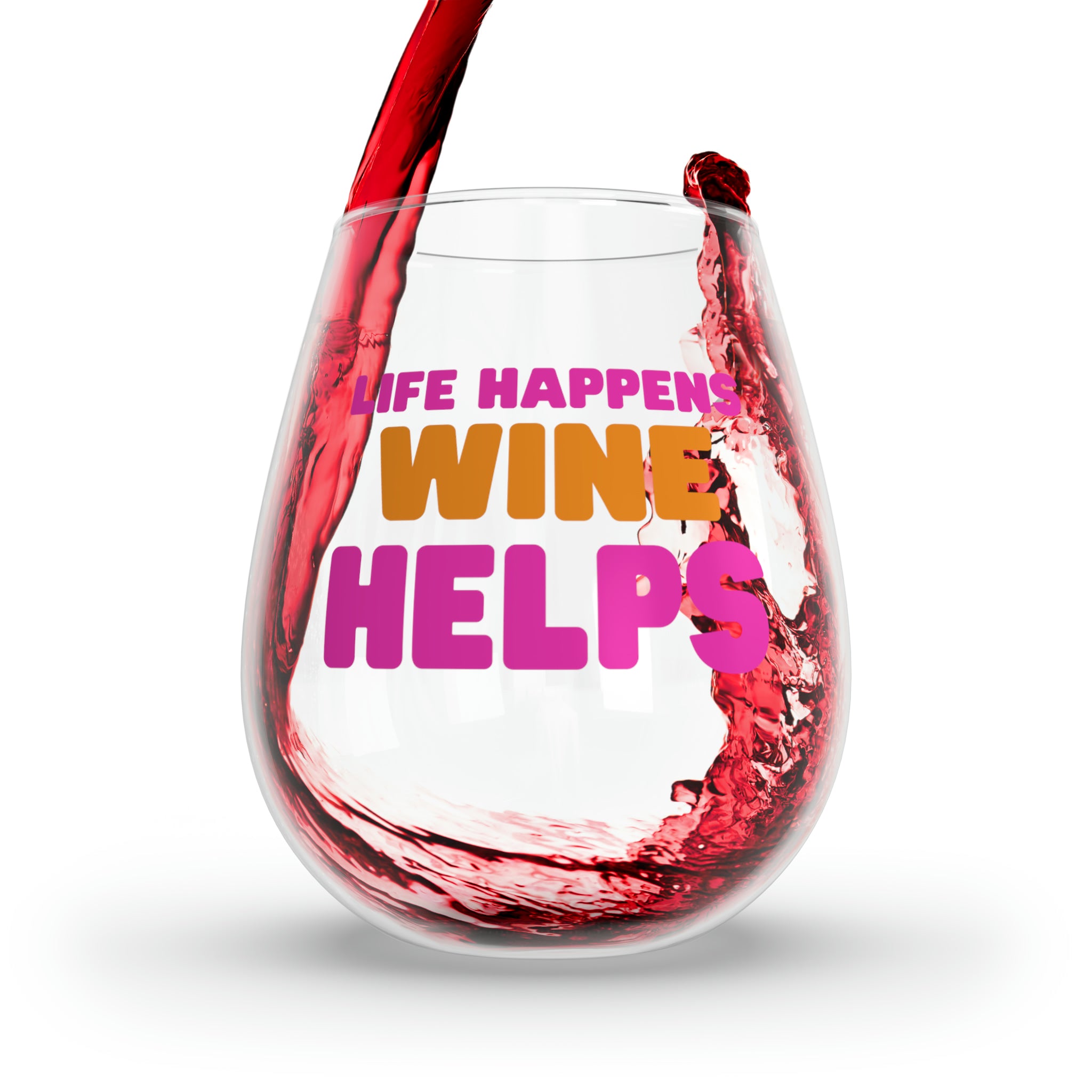 Stemless Wine Glass, 11.75oz - Life Happens